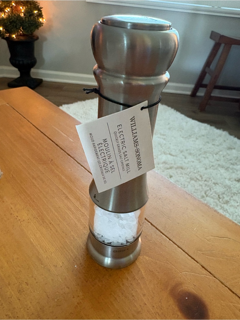 Williams Sonoma Brushed Stainless Electric Salt Mill - Stainless Steel